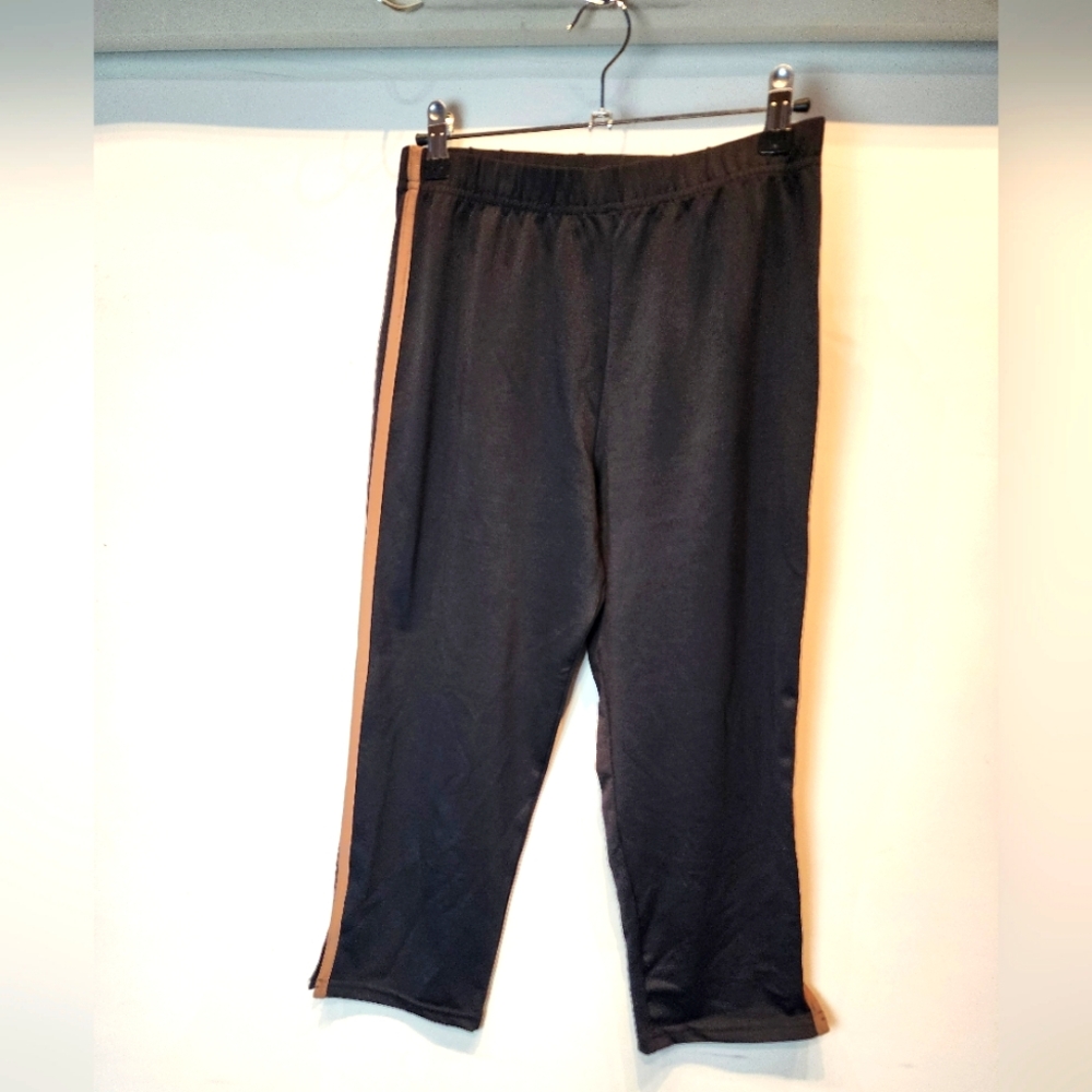 Vintage 90's Black Athletic Workout Pants Capris Retro Sport Size‎ M
